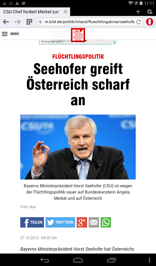 Horst Seehofer Fraumaurer Handzeichen